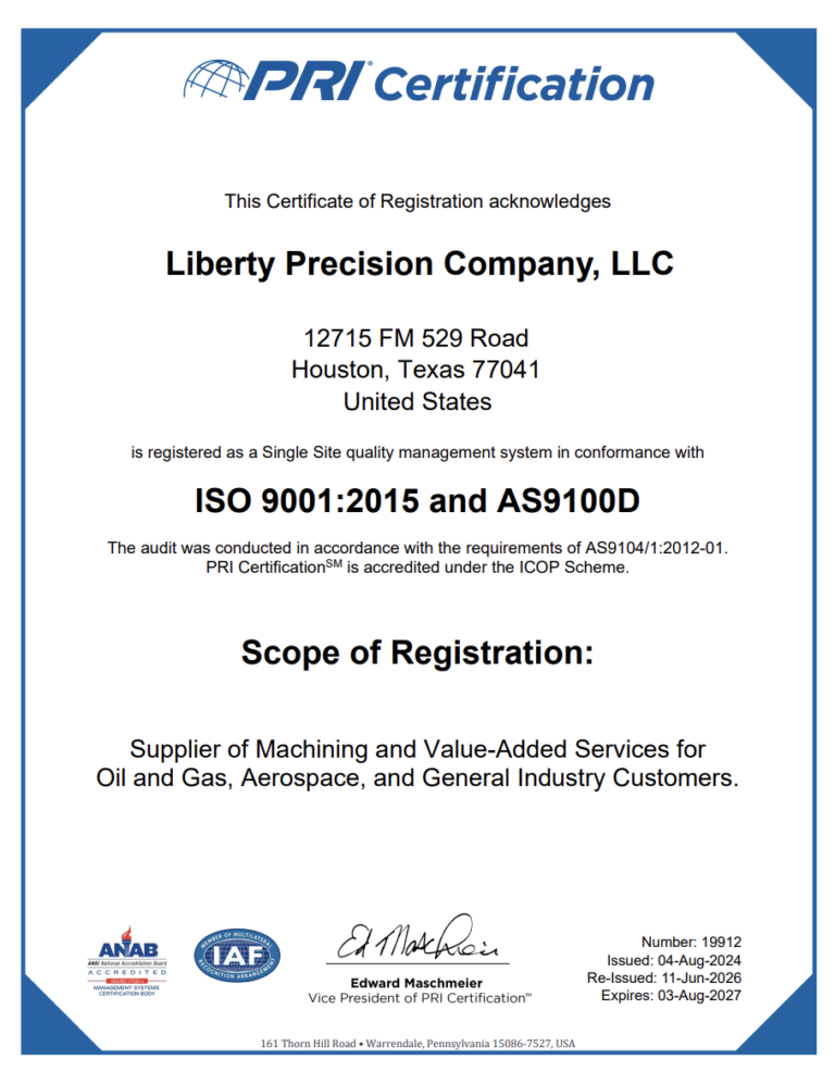 Certificate of Registration | Liberty Precision Company
